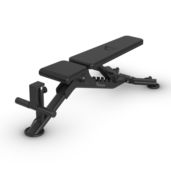 Vision Fitness 300-FIDB Flat/Incline/Decline Bench, front 3/4 view