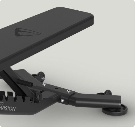 Vision Fitness 300-FIDB bench – built-in transport wheels