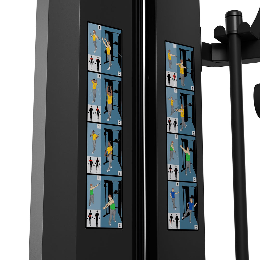 Vision Fitness 300-FT – color-coded exercise placard detail