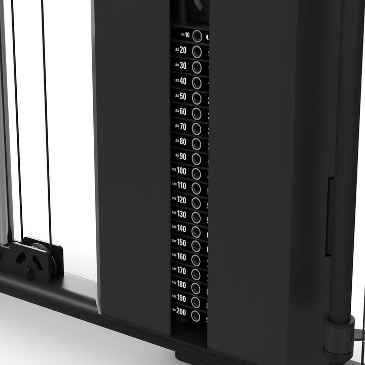 Vision Fitness 300-FT – numbered weight stack detail