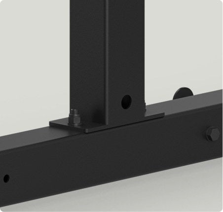 Vision Fitness 300-PR Power Rack – base plate and bolted upright detail