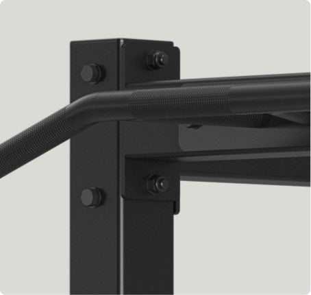 Vision Fitness 300-PR Power Rack – knurled pull-up bar and corner detail