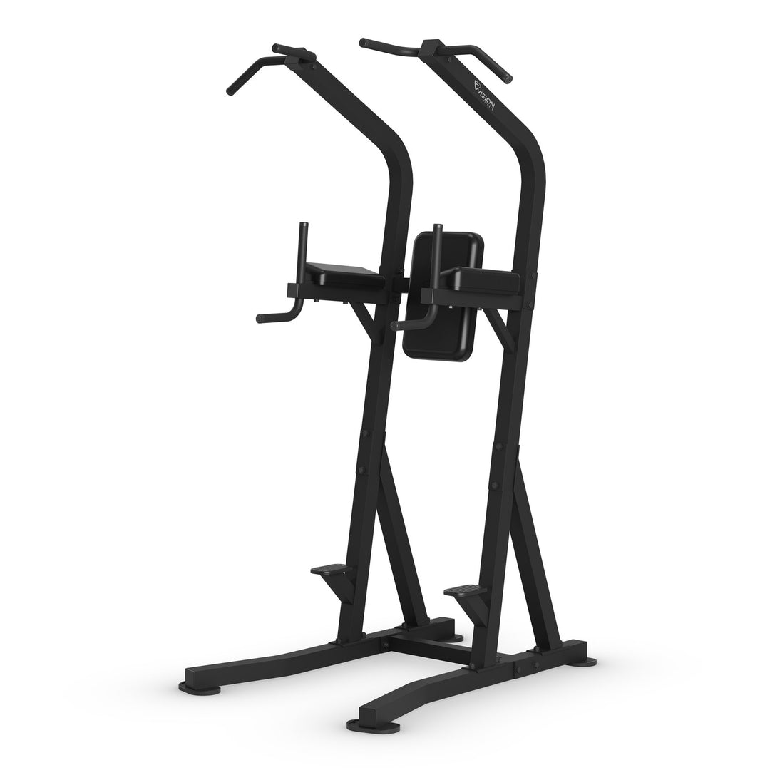 Vision Fitness 300-VKR Vertical Knee Raise Station, front 3/4 view