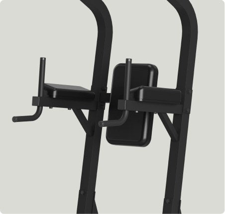 Vision Fitness 300-VKR – armrest and handle detail for knee raises and dips