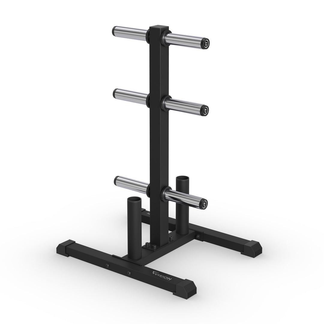 Vision Fitness 300-WPS Weight Plate Storage Rack, front 3/4 view