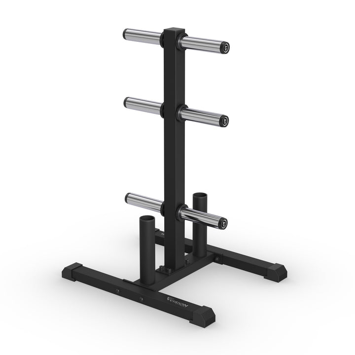 Vision Fitness 300-WPS Weight Plate Storage Rack, front 3/4 view