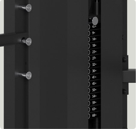 Vision Fitness 400-MTS – numbered weight stack with magnetic selector pin