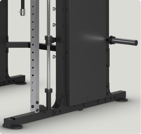 Vision Fitness 400-MTS – base, leveling feet and plate storage horn