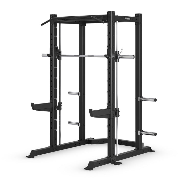 Vision Fitness 400-PR Power Rack with Smith Machine, front 3/4 view